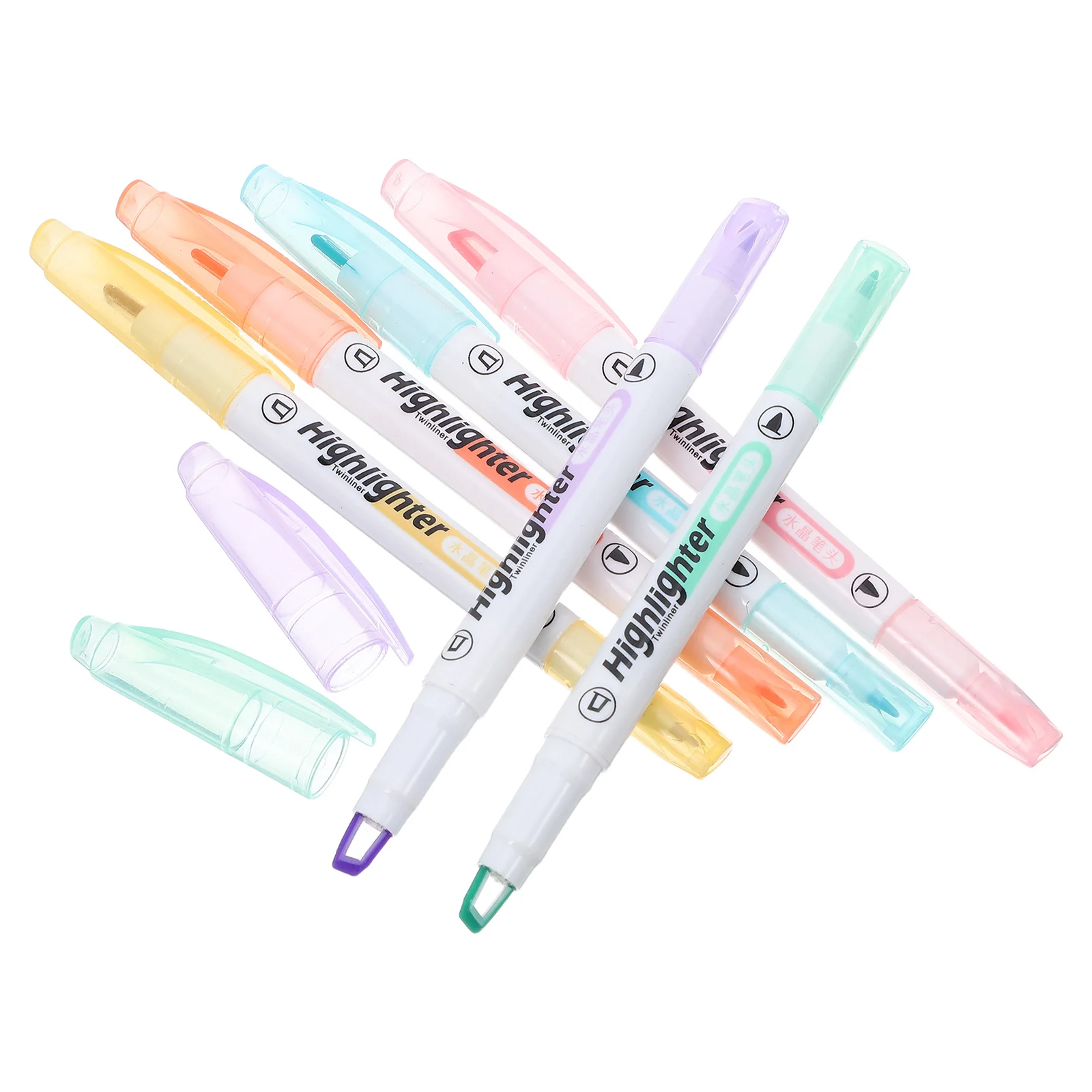 

6pcs Fluorescent Pens Double Ended Design For Precise Highlighting Writing Vibrant Colors Student Stationery Marker