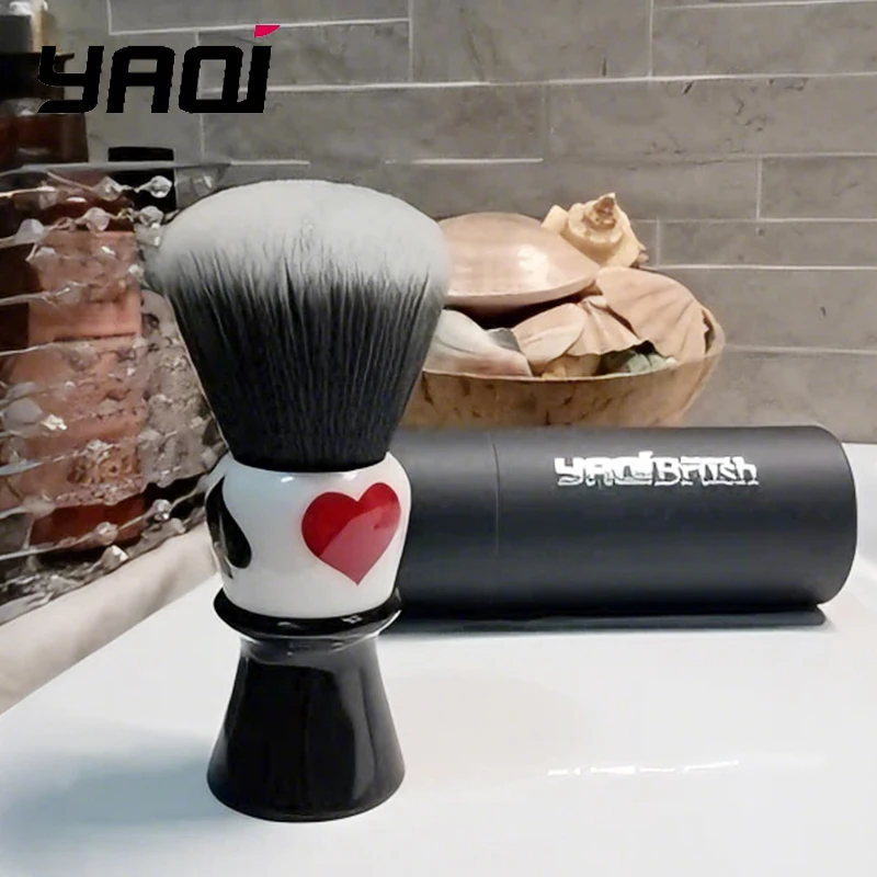 YAQI 2026 Casino Clubs 26mm Men's Wet Shaving Brush Synthetic Hair Resin Handle Husky Knot for Facial Hair Grooming