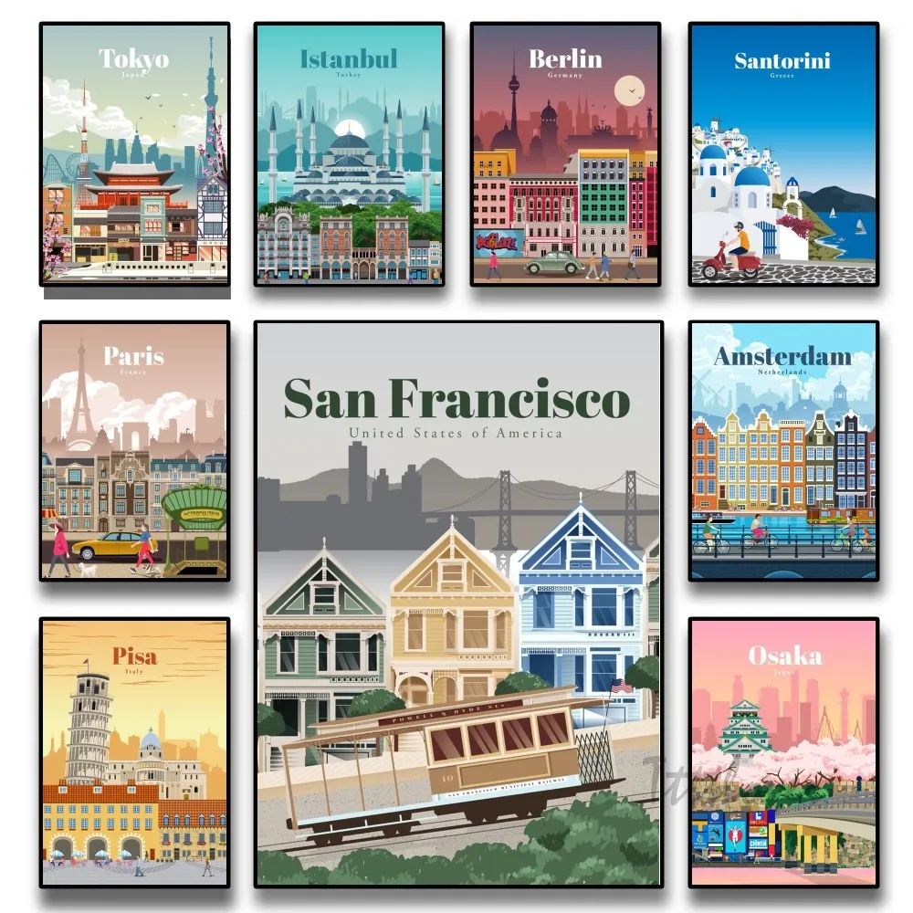 

San Francisco Tokyo Istanbul Travel City Poster Paper Print Home Living Room Bedroom Bar Restaurant Cafe Art Painting Decoration