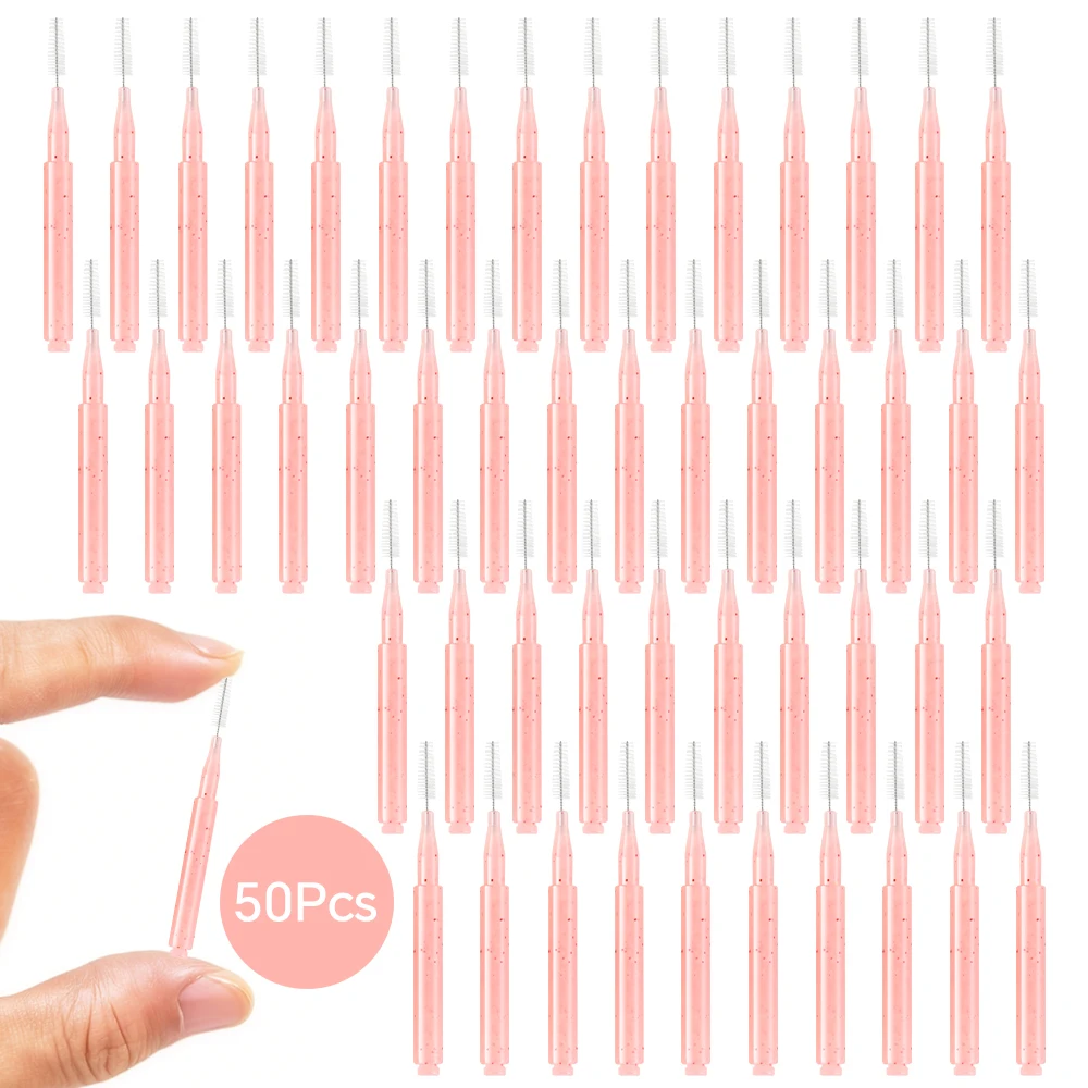 Image of 50 Stück/Box Zahnzwischenraumbürsten 0,7-1,2mm zur Reinigung zwischen den Zähnen, Gerade Ausführung Mundpflege Kieferorthopädischer Zahnseide-Stick