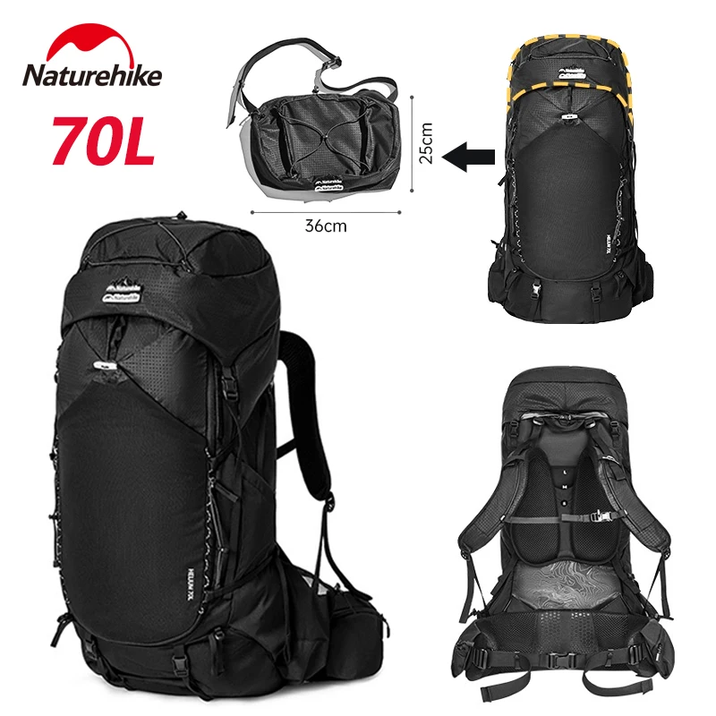 Naturehike 70L Hiking Backpack Outdoor Camping Large Capacity Climbing Rucksack Waterproof Thickened Belt With Rainproof Cover