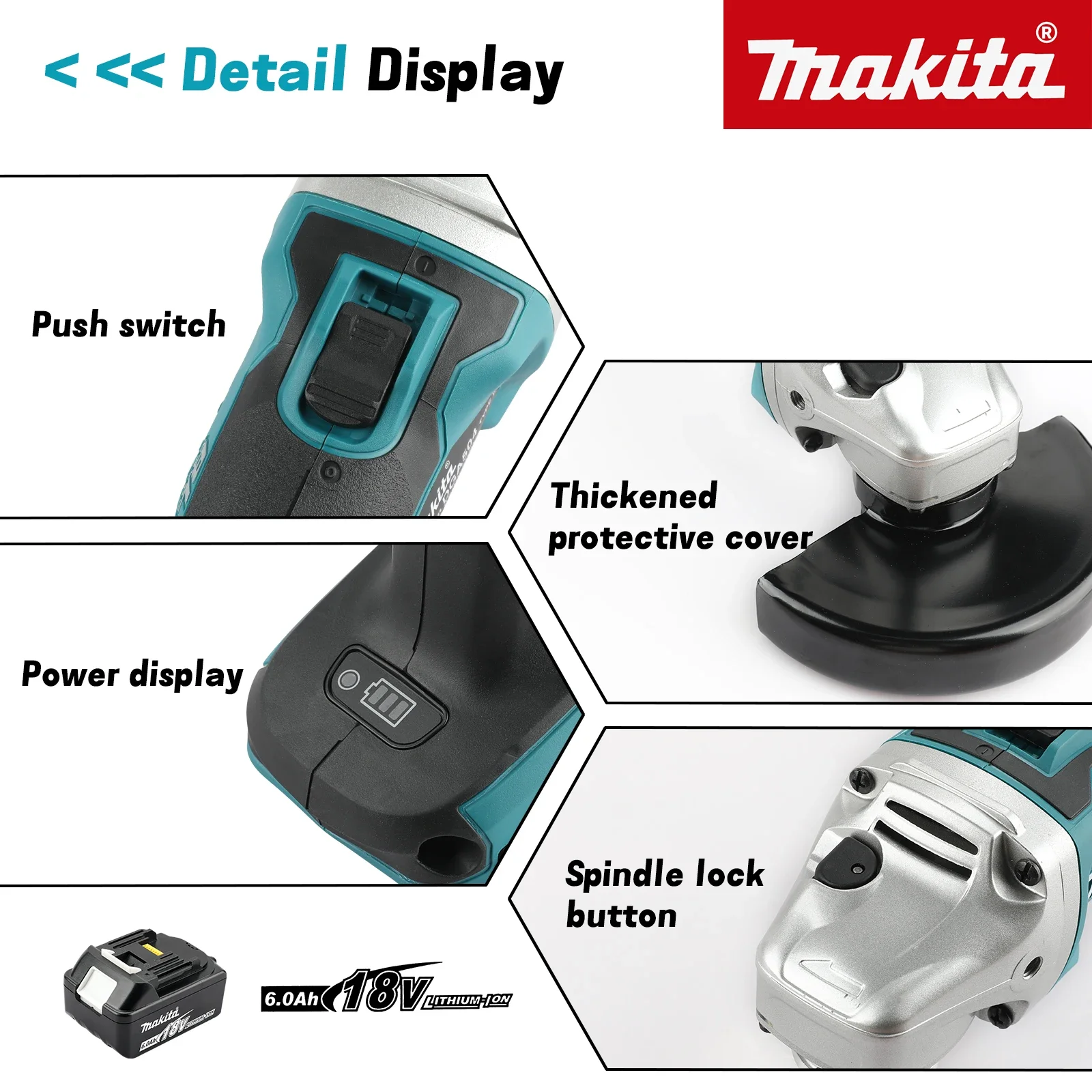 nouveau-makita-dga404-18v-meuleuse-d'angle-au-lithium-sans-brosse-electrique-machine-de-decoupe-rechargeable-machine-de-polissage