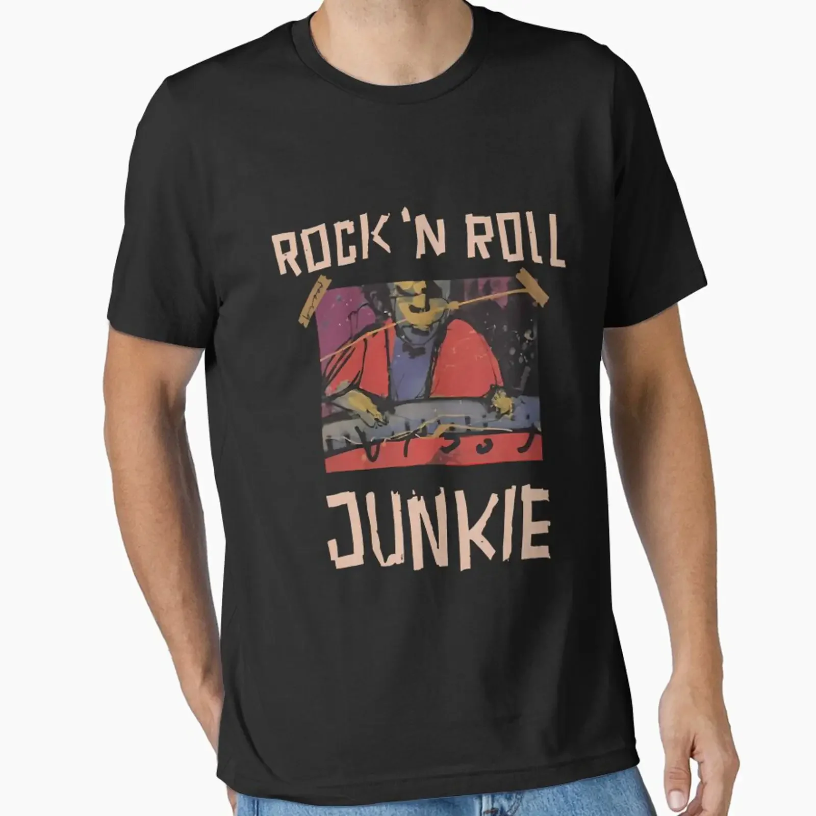 Herman Brood Rock _Amp_ Roll Junkie designed and sold by SEARLESSPEIGEL vintage Washed Soft designer clothes fashion