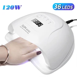 UV LED Nail Lamp 120W Nail Dryer with 4 Timer Settings Quick Drying 36 LEDs Manicure Lamp for Curing All Gel Nail Polish