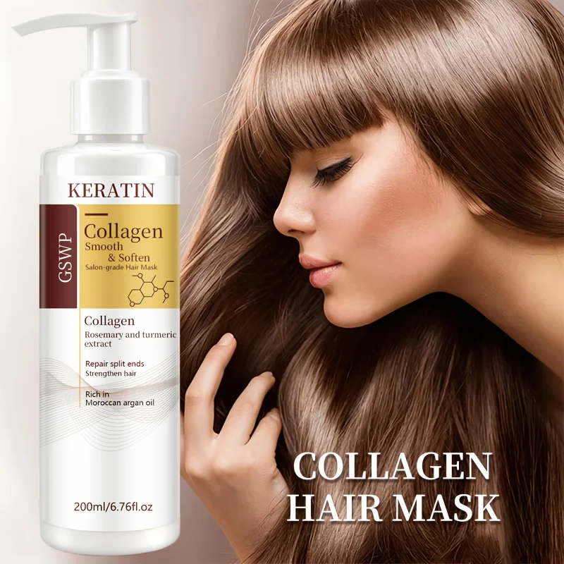 GSWP Collagen & Keratin Hair Mask. Deeply moisturises and repairs damaged hair. Strengthens and softens hair. Gift pack, 200ml
