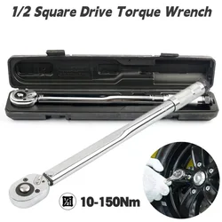 10-150N.m Torque Wrench 1/2 Inch  Ratchet Key Square Drive Reversible Ratchet Spanner for Bicycle Automotive Car Repair Tools