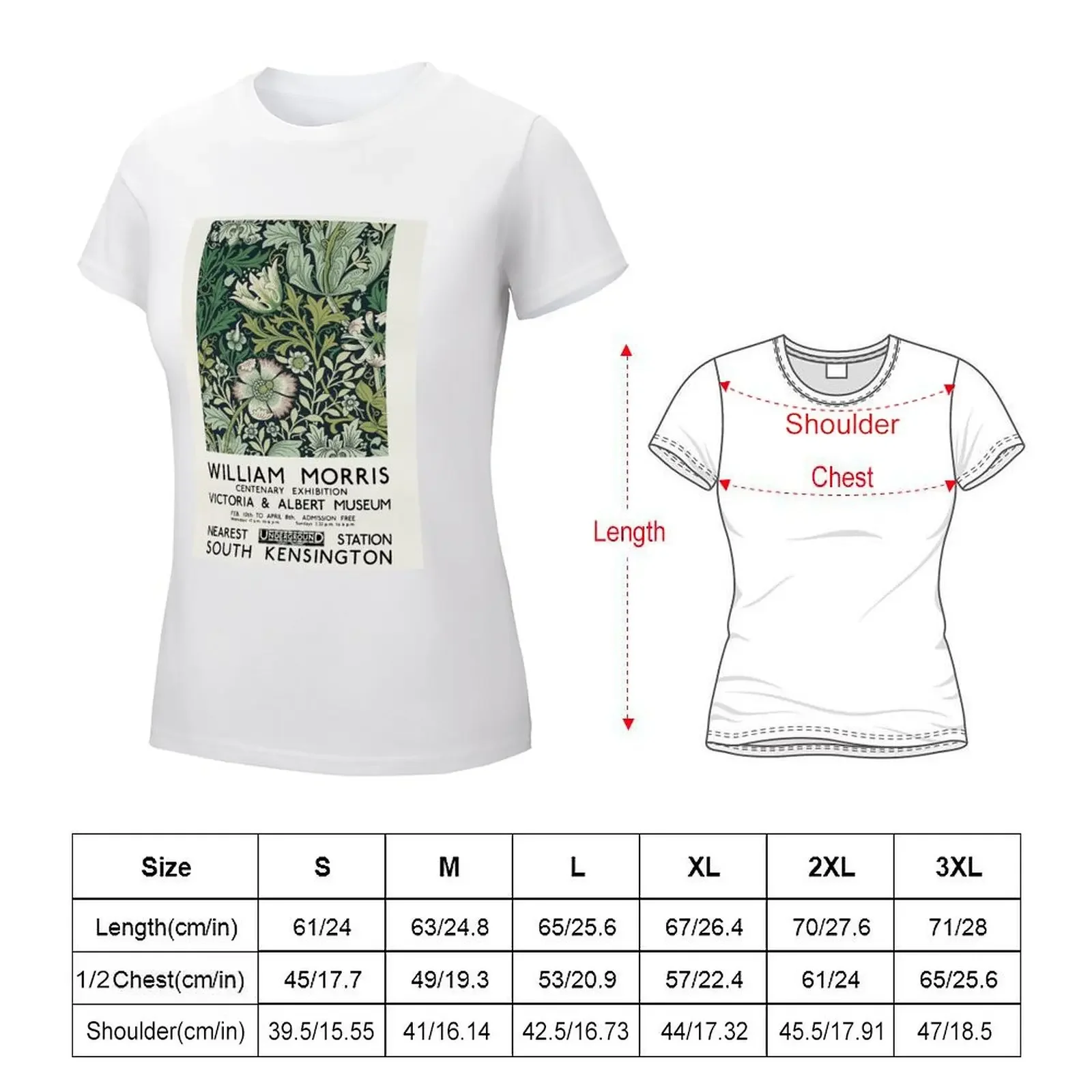 William Morris T-shirt graphics summer tops Woman fashion