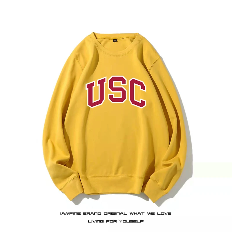 USC Basketball Autumn  Fashion Casual Hoodies For Men Woman Sweatshirt Basic Solid Color High Quality Streetwear Top Thicker