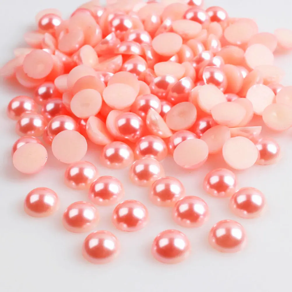 2000Pcs 4Mm Pearl Beads Mixed Color Half Round Flat Back ABS for Jewelry DIY Craft Loose Beads Set Beading Kits