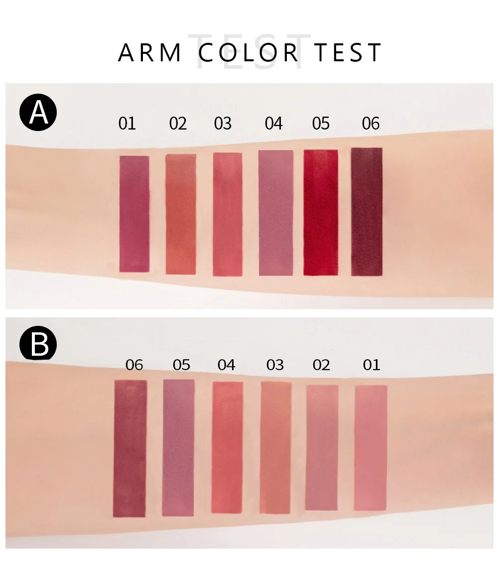 HANDAIYAN 6 Teile/satz Rot Flüssigen Lippenstift Samt Matte Lip Gloss Nude Make-Up Frauen Langlebig Wasserdicht Schönheit Kosmetik Werkzeug