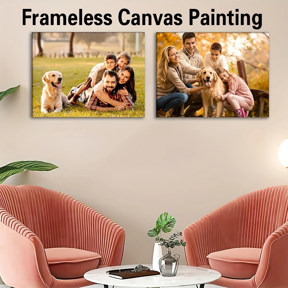 1pc Frameless Personalize Custom Photo family photo Decoration Home Canvas Art Decoratie Woonkamer Lienzos Cuadros Decorativos
