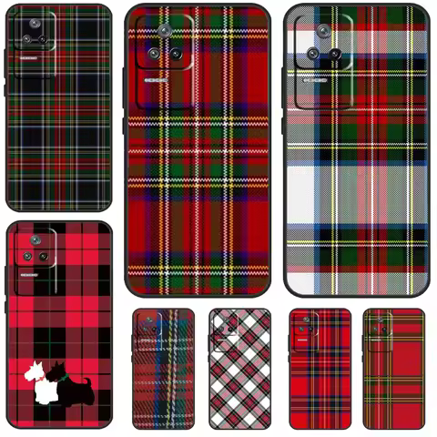 Clan Stewart Dress Tartan Plaid Pattern Case For Xiaomi 13T Pro 14 12T 11T 12 13 Lite POCO F5 X3 X4 X5 X6 Pro M6 F3 F4 M5s Cover