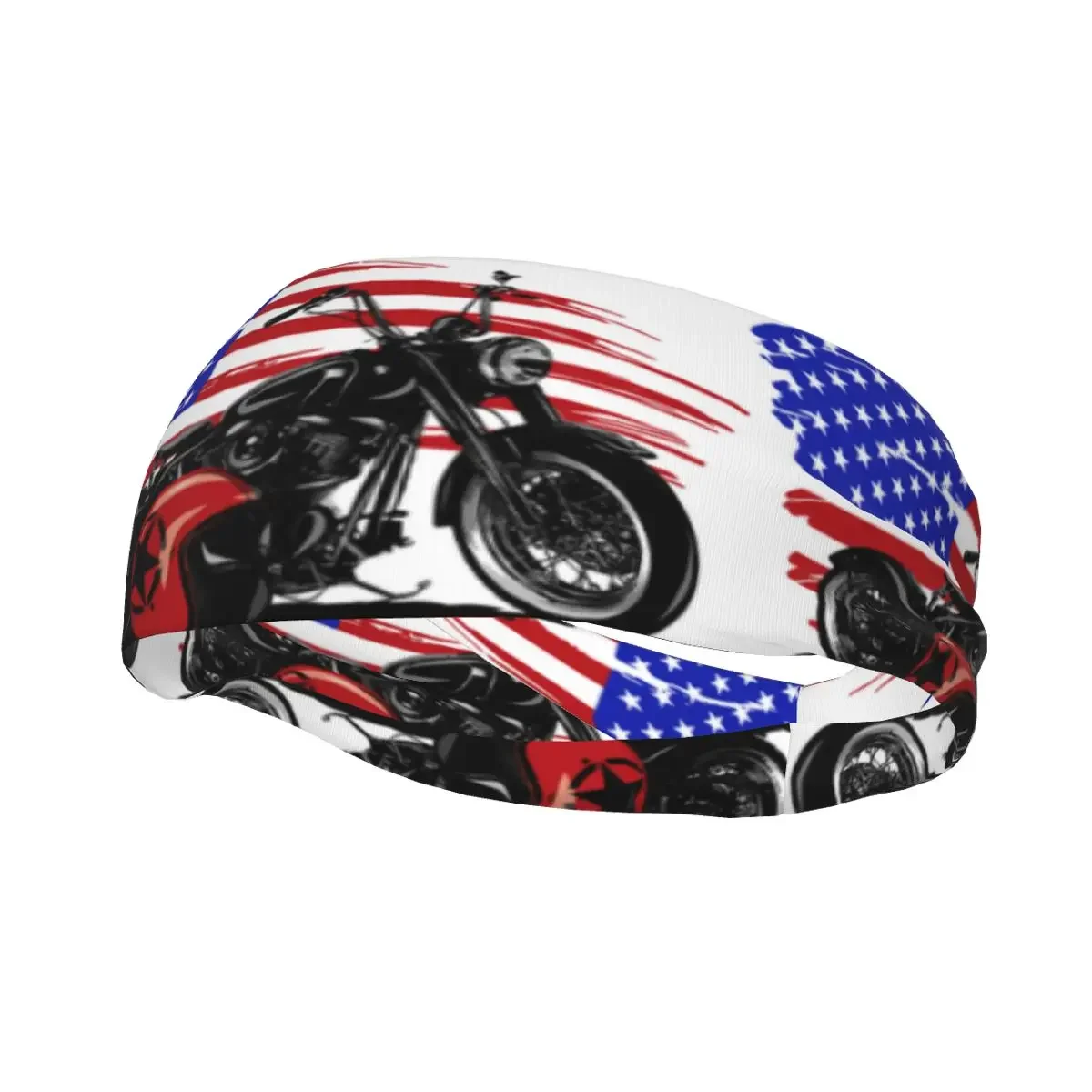 Headband  American Chopper Motorcycle With American Flag Headwrap Hairband for Tennis Gym Fitness Headwear Hair Accessories