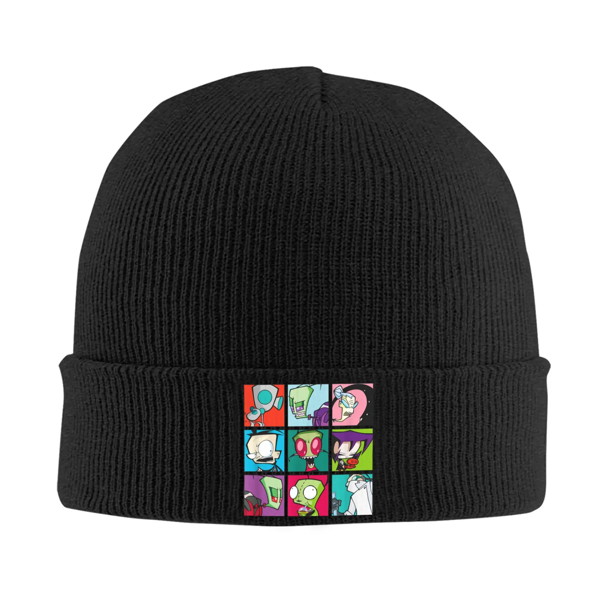 Invader Zim Characters Knitted Caps Women's Men's Beanies Winter Hat Acrylic  Warm Caps