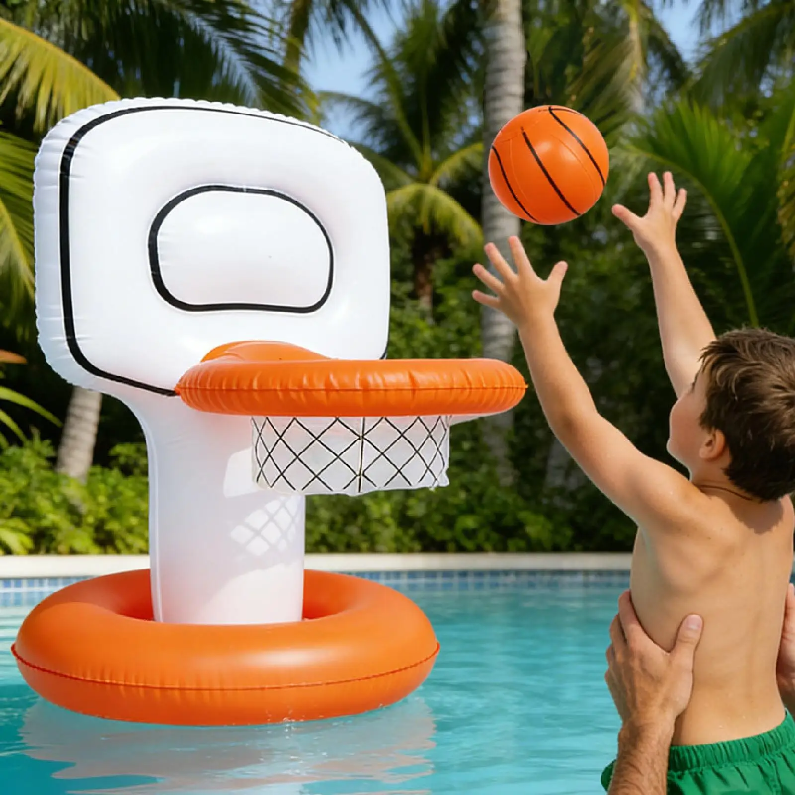 

Pool Basketball Hoop for Kids with Basketball for Parties Gathering Backyard