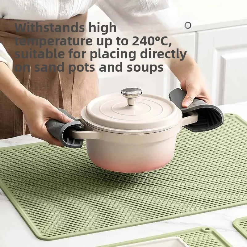 وسادة عازلة للحرارة من السيليكون المقاوم للحرارة العالية، حصيرة حماية لسطح المطبخ، حصيرة مضادة للانزلاق لطاولة الطعام PAE