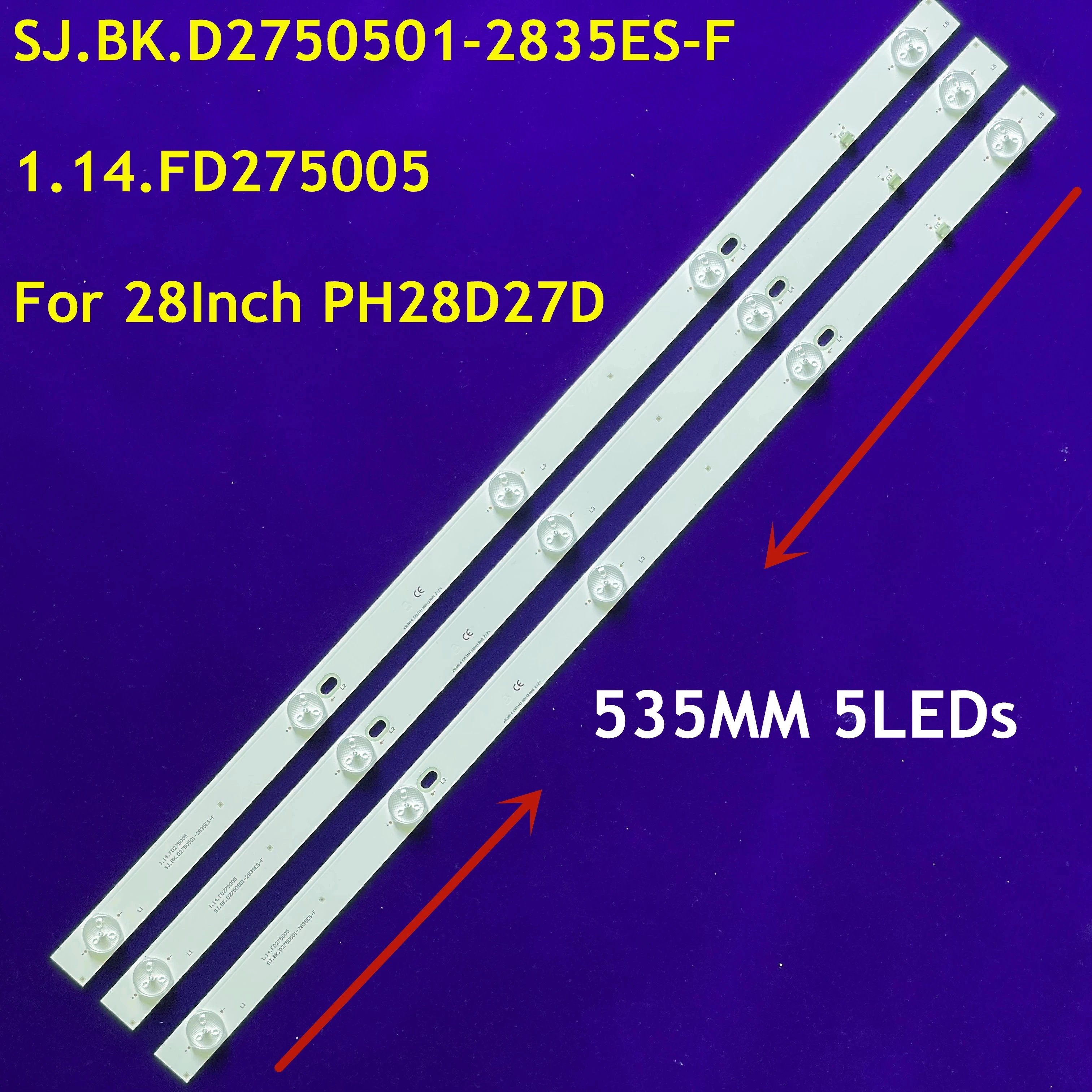 

30pcs 6V LED Backlight Strip For Philco Ph28d27 Ph28d27d LED TV Kit SJ.BK.D2750501-2835ES-F TV LED Bar TV Repair Spare Parts