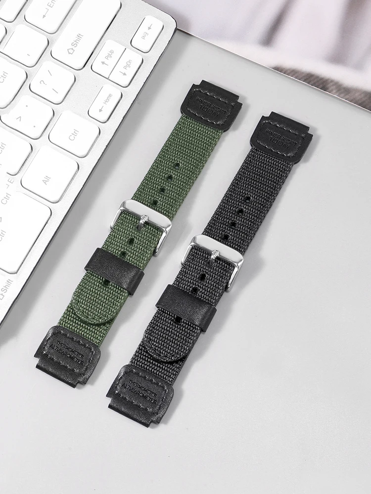 Adapted To AQ-S810 MRW-200 AE-1200 Series Modified Canvas Raised Mouth Watch Strap 18mm