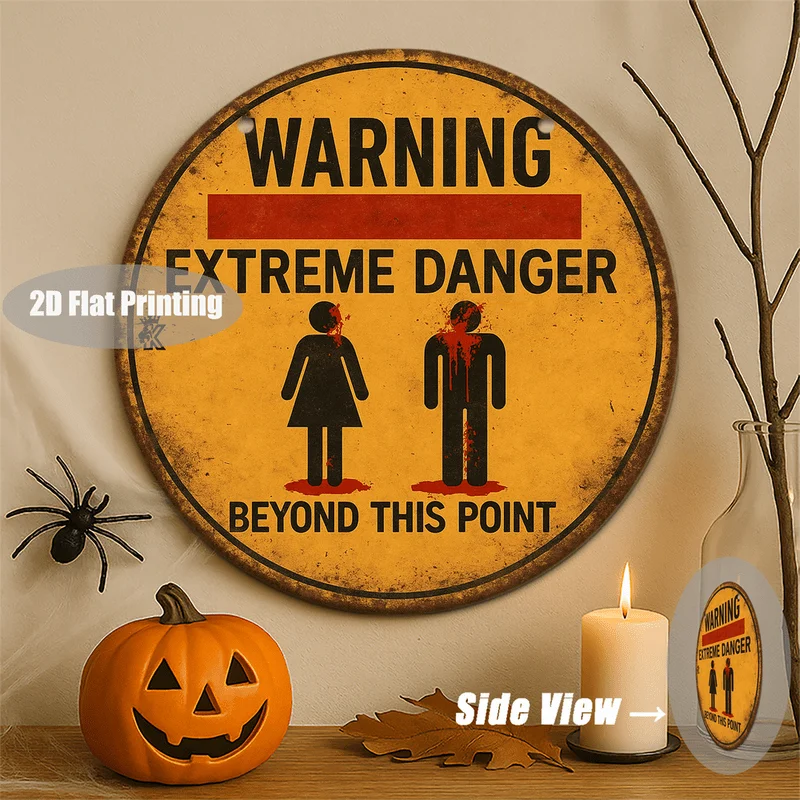 2D Flat Printing, 1pc Pack, Outdoor Sign And Wall Decor, Retro Halloween 