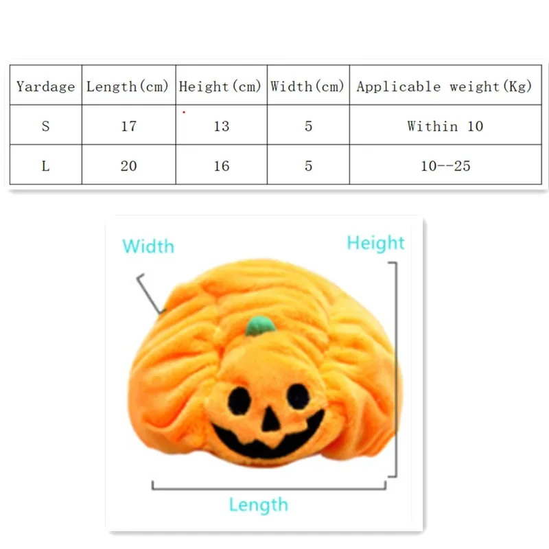 Pet Cat Dog Pumpkin Hat Halloween Ghost Festival Headdress Supplies Small Medium and Large Dog Teddy