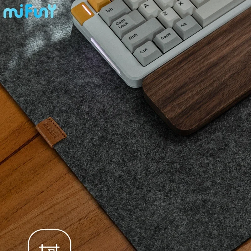 MiFuny Cork Felt HIFI Keyboard Pad Simple Thickening Mute Antiskid Mouse Mat for Optimize Sound Effect Compatible 60%65% DeskPad