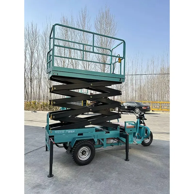 Customized High Altitude Operation Electric Three Wheel Mobile Scissor Lift Platform High Altitude Vehicle Lift