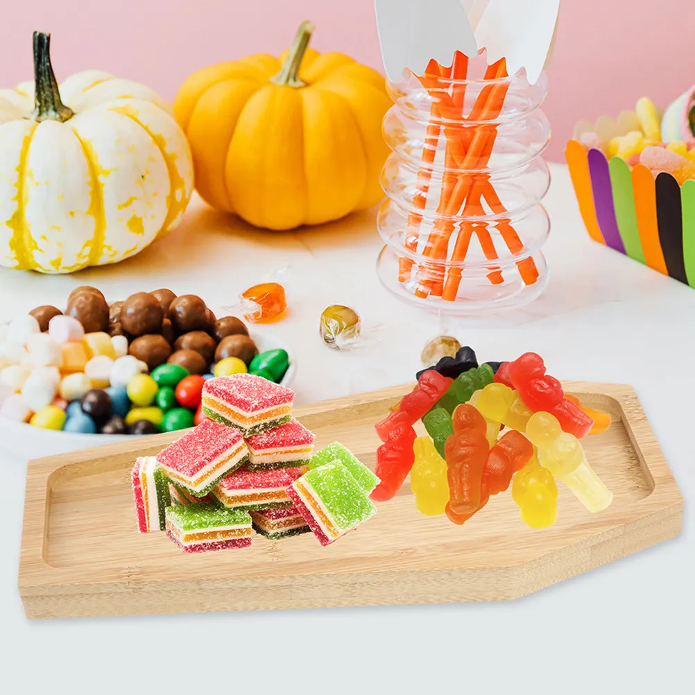 Halloween Coffin Shaped Snack Tray Large Capacity Multi Purpose Candy Cheese Board Reusable Halloween Serving Tray
