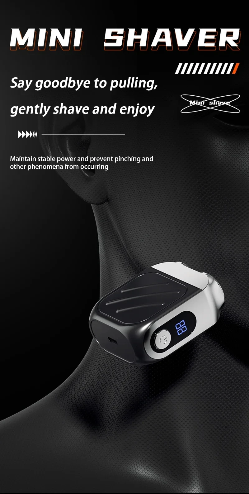 Lenovo Electric Razor IPX7 Waterproof Ultra-clean Mini Dual-head Magnetic Shaving Portable Digital Display Electric Beard Shaver