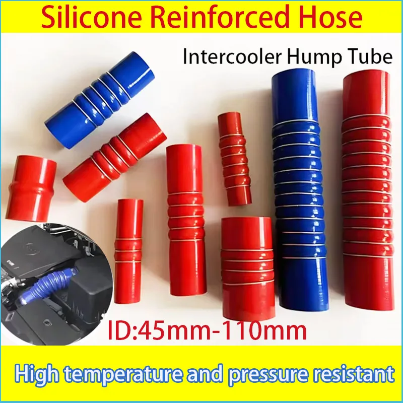 Turbocharger Connection Pipe Hump Straight Silicone Hose ID45-110mm Intercooler Silicone Hose Discharge Engine Intake OutletHose
