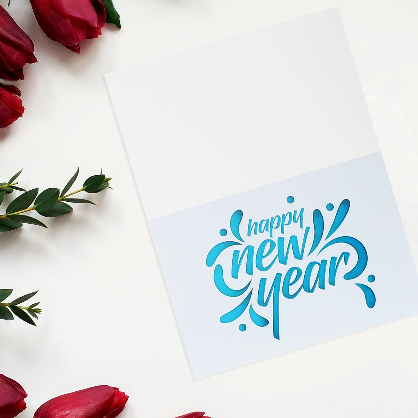 

1Set New Year Cards Set Premium Paper Greeting Cards with Envelopes Holiday Blessings Party Invitation 2024 Decor