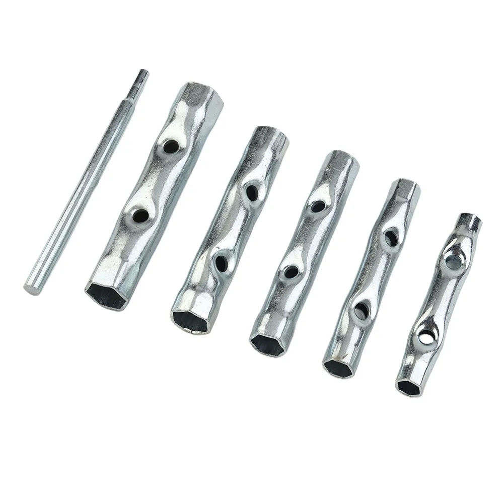 

6Pcs Socket Wrench Metric Tubular Box Wrench Set Tube 8-17mm Hollow Socket Wrench Torque Wrench Bar Professional Hand Tools