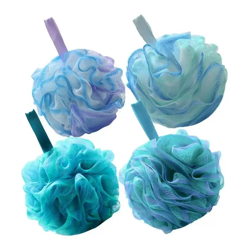 4-Pack Gradient Bath Balls, Soft Unisex Exfoliating Soap, Large 75g Bubble Bath Balls, Perfect for Relaxing Baths
