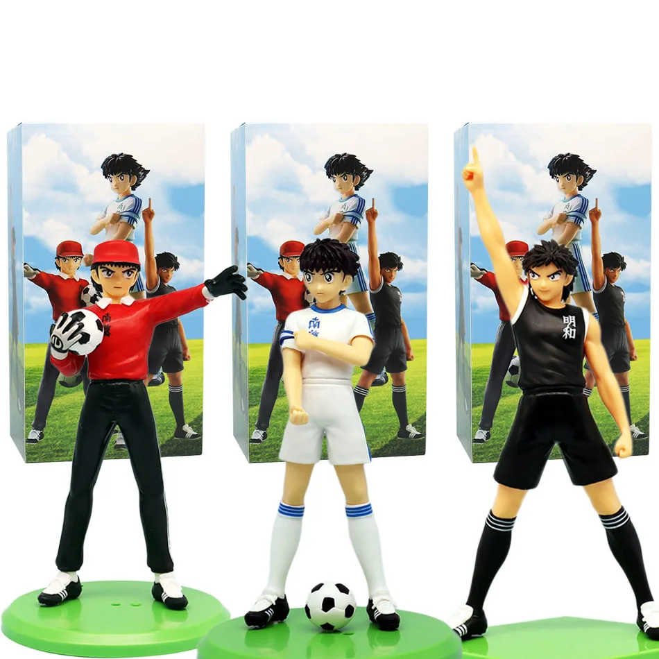 18cm Captain Tsubasa Anime Figure Ozora Tsubasa Action Figures Hyuuga Kojirou/Wakabayashi Genzou Figurine Collection Model Toys