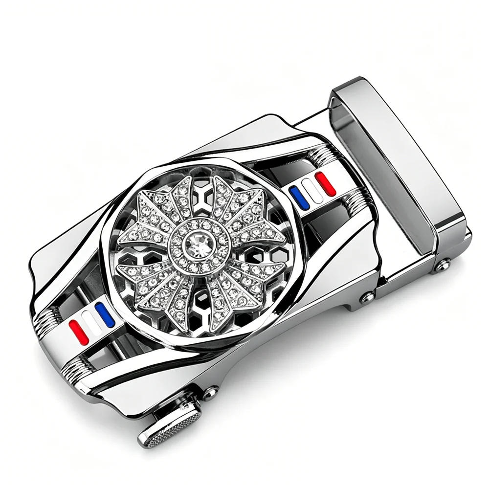 Men Belt Buckle Replacement, Alloy Auto Ratchet Design Wear Resistant Buckle for 3.2-3.5cm Wide Belt