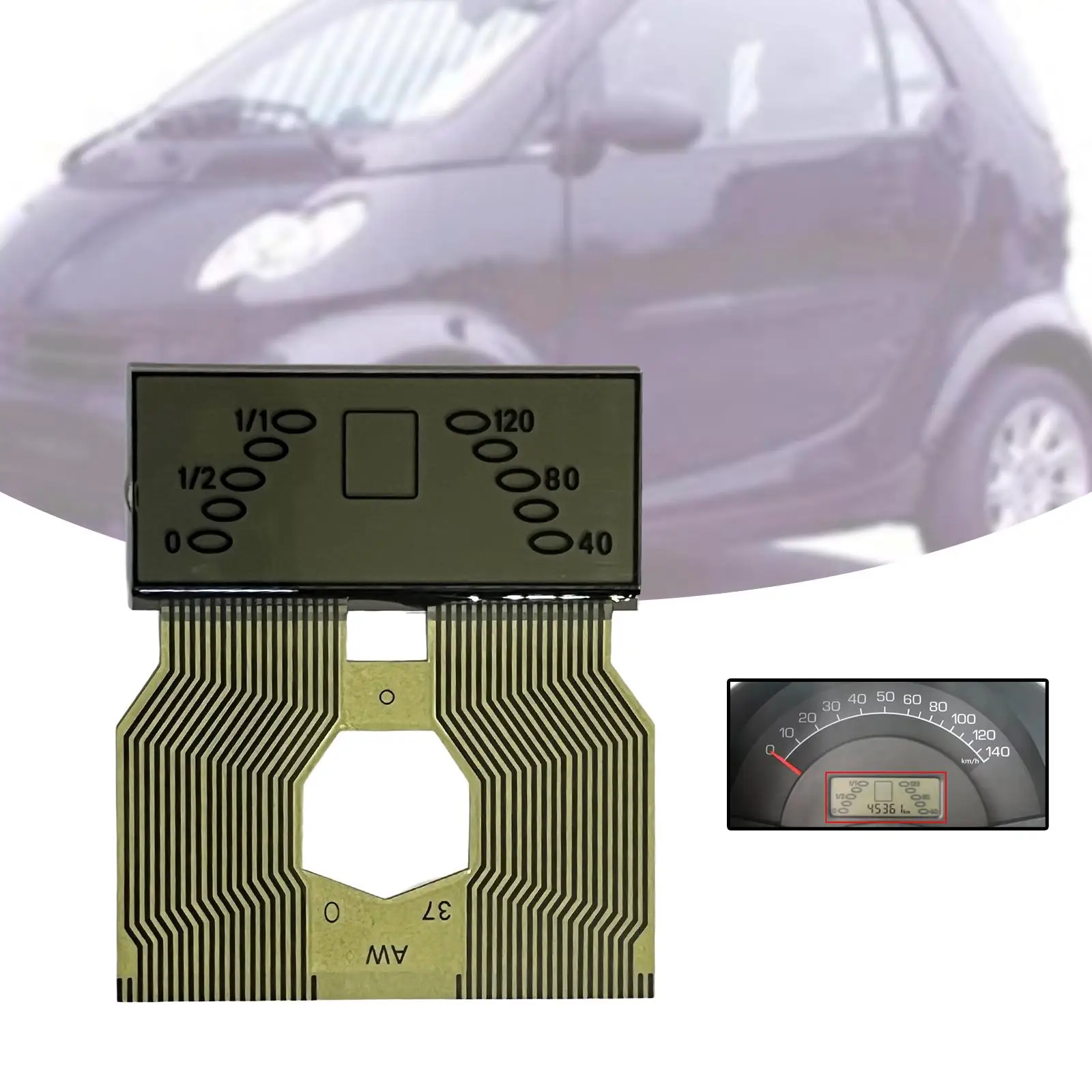 LCD Panel Digital Instrument Cluster Dashboard Replacement Automotive Glass Screen for Smart Fortwo 450 Series