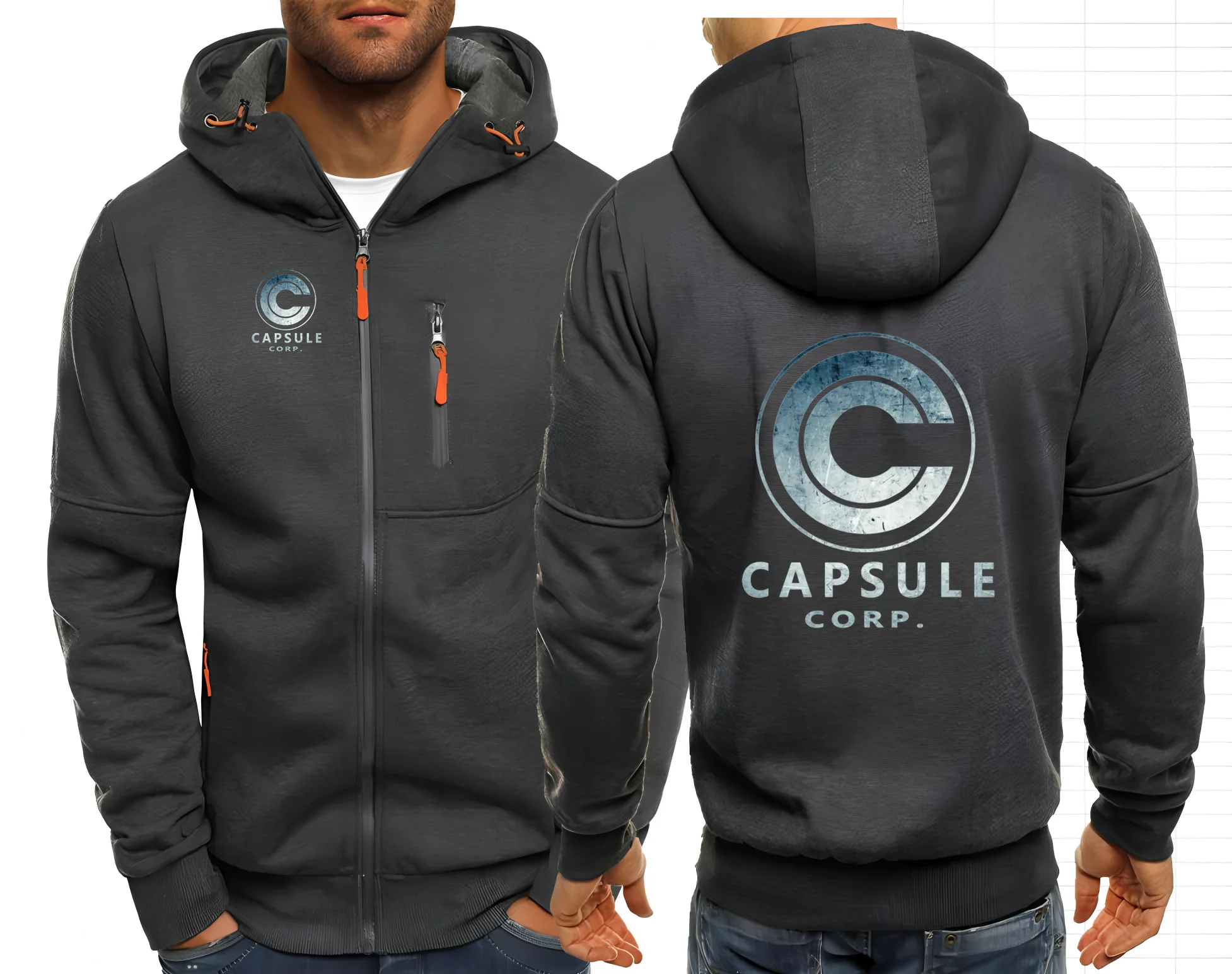 Anime Capsule Corp Super Goku Uomo Giacche Felpe con cappuccio Cappotti Felpe con zip casual Giacca maschile Felpa con cappuccio Hip-Hop da uomo Cappotto casual