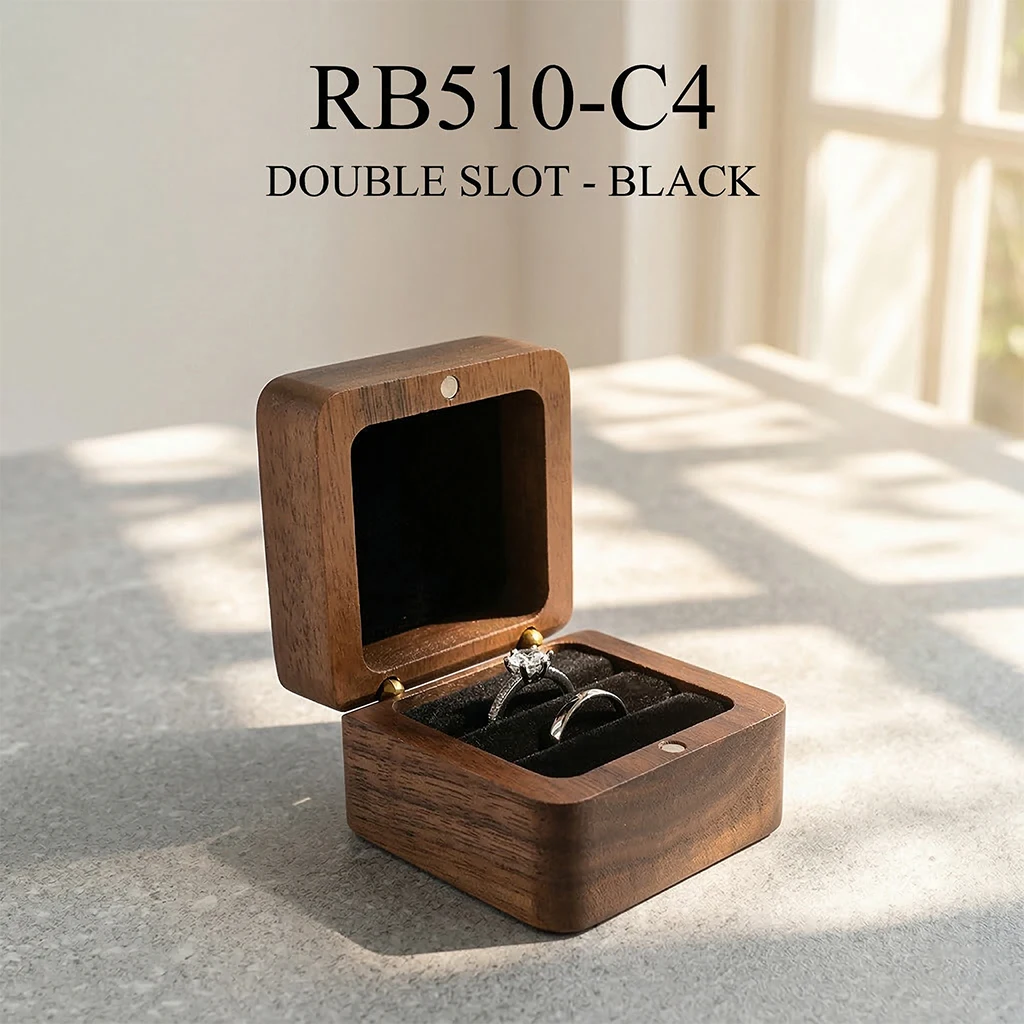 Holz-Ringbox Hochzeits-Schmuckorganizer Geschenkbox Personalisierte Gravur Heiratsantrag Ringhalter Armband Ohrring Verpackung