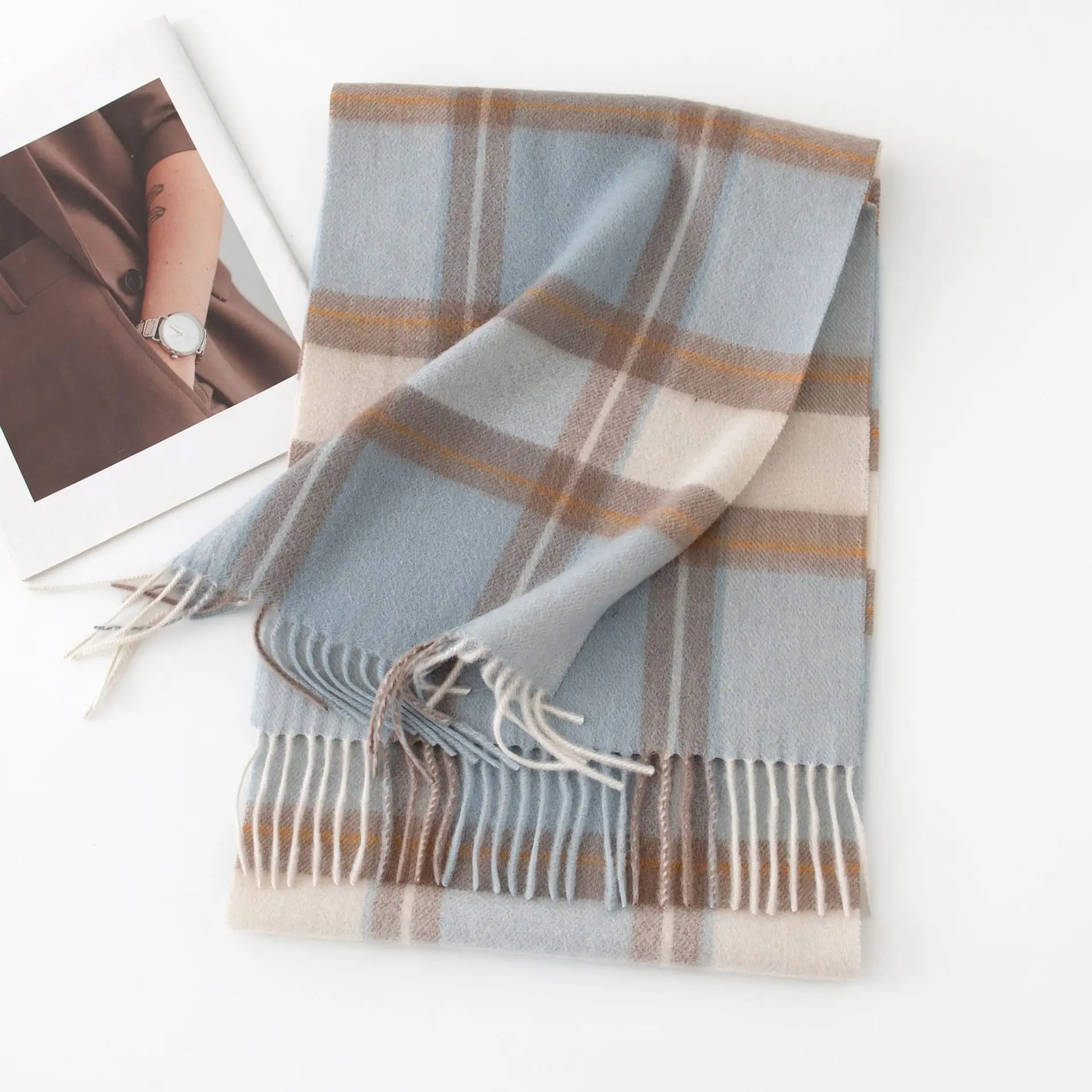 

Fashion Blanket Soft Scarf Classic British Style Cashmere Scarves Autumn Winter Women Men Shawls Couple Warm Scarves 2J3