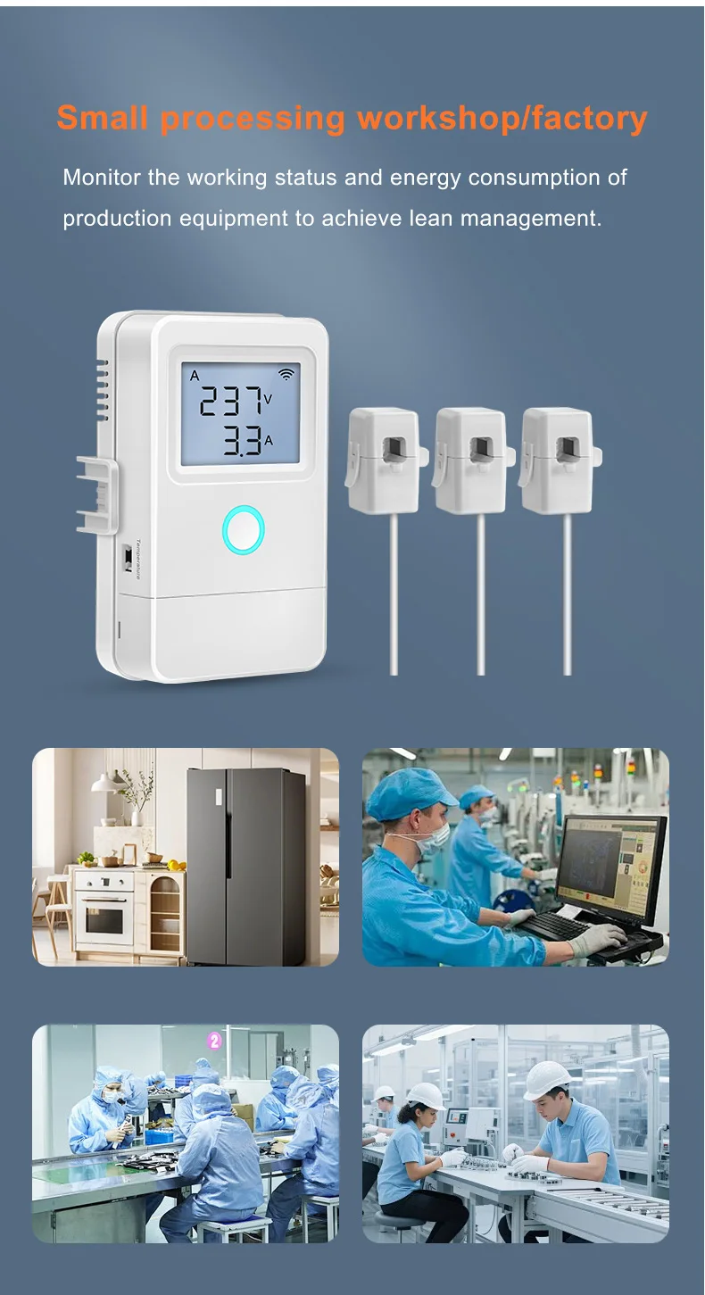 Tuya WiFi Smart Stromzähler 3 Stromwandler 1-Wege 16A Schalter LCD-Display Überhitzungsalarm Flammhemmendes Material – Detail 14