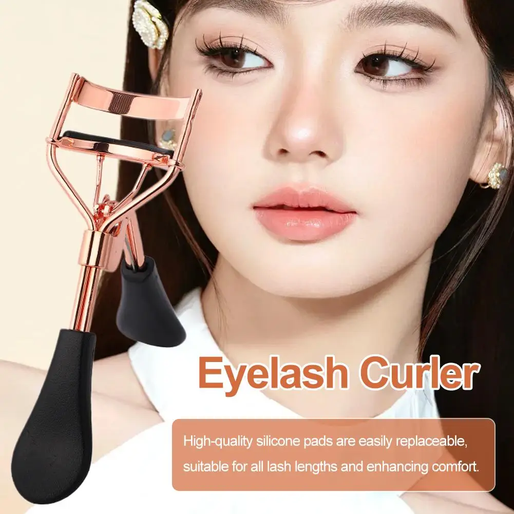 رمش بكرة الشعر رمش بكرة الشعر الملقط مقبض منحني لا تؤذي الرموش طويلة الأمد الشباك العين ماكياج أدوات التجميل #5