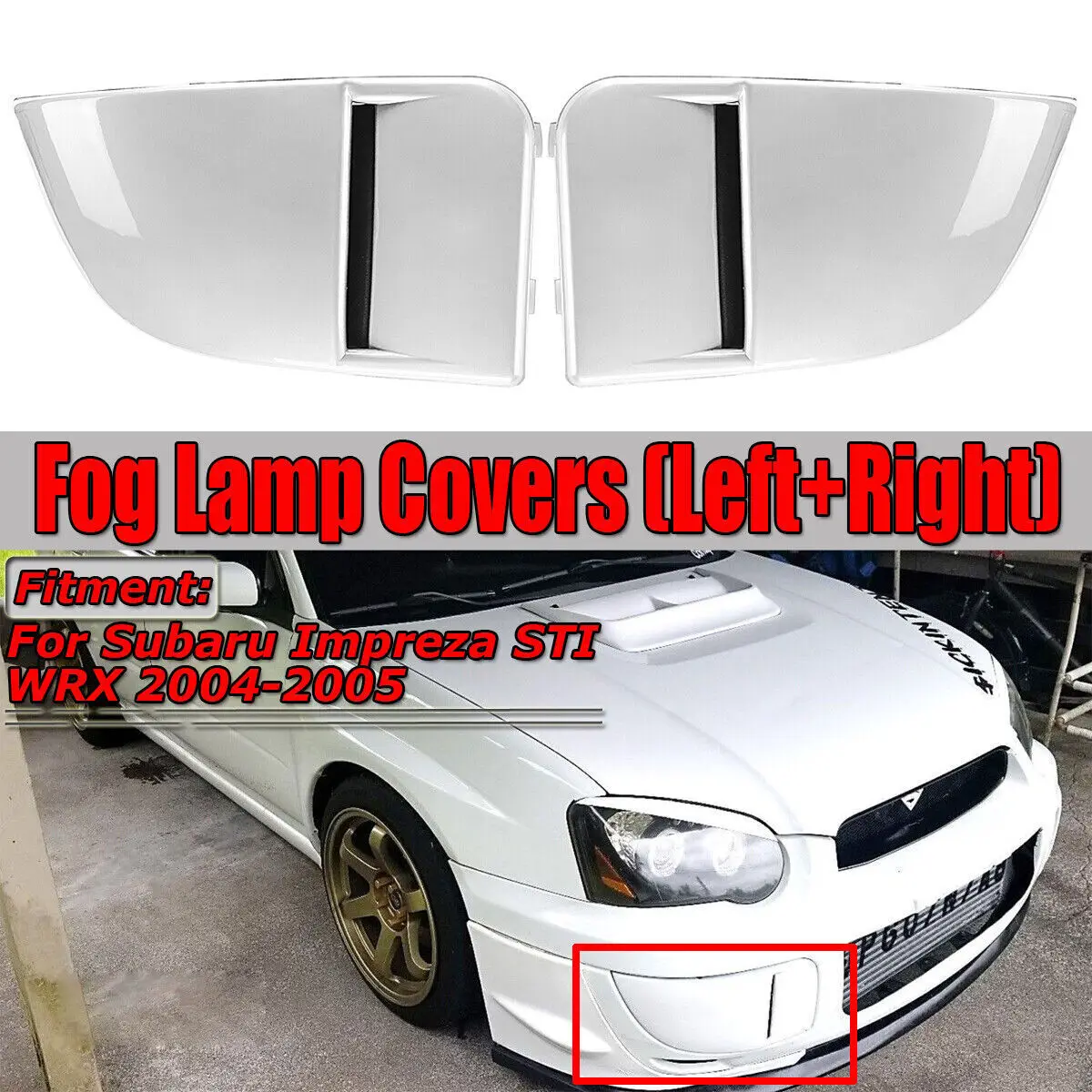 

For 2004-2005 Subaru Impreza Wrx Sti White Fog Light Lamp Bumper Bezel Cover Cap Car Accessories New 2023