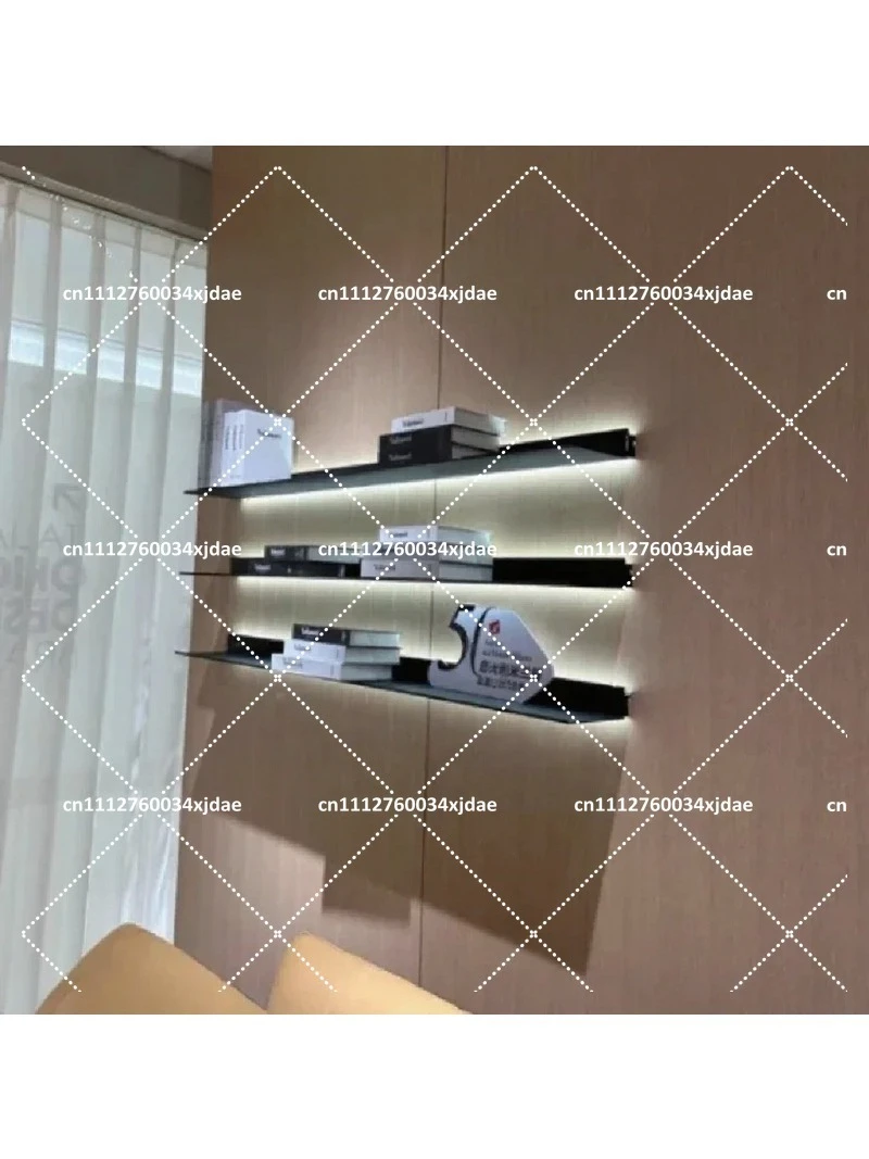 Modern LED Wall Mounted Shelf Aluminum Storage Display Rack Minimalist Home Decoration Bookcase