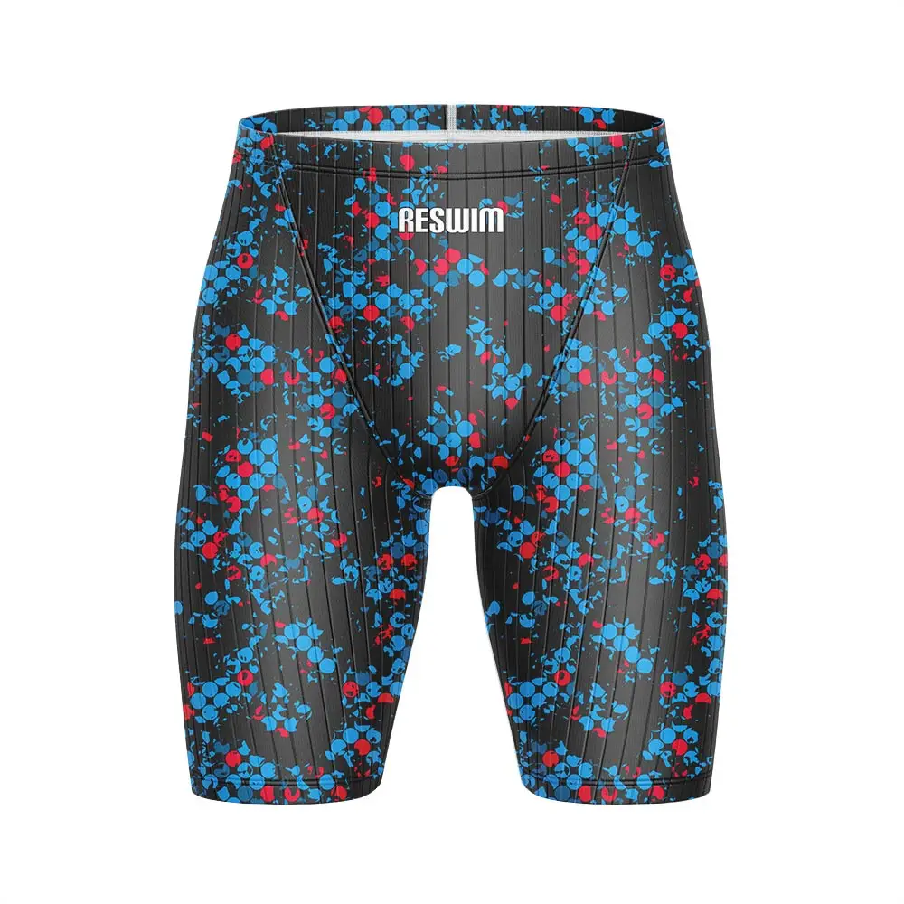 Summer Men's Swim Jammer Swimsuit Short Printting Athletic Swimwear Beach Tights Shorts Swimming Trunks Surfing Diving Pants