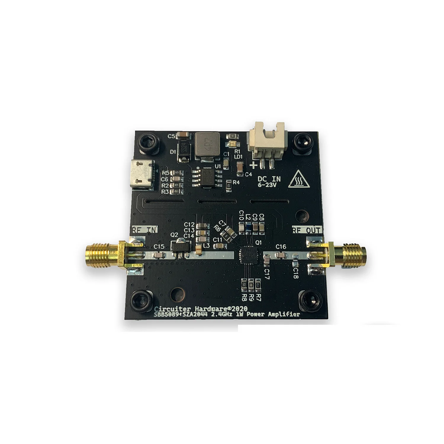 SBB5089 SZA2044 700M~2.4G 1W RF power amplifier 30DB FOR 868M 915M 2.4Ghz wifi Bluetooth 1.5G GPS SDR Ham Radio Amplifier