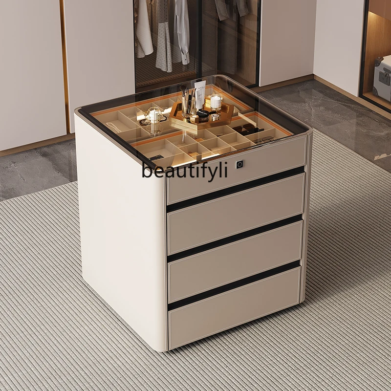 

Light Luxury Cloakroom Center Island Cabinet Small Storage Cabinet Floor-standing Jewelry Display Cabinet