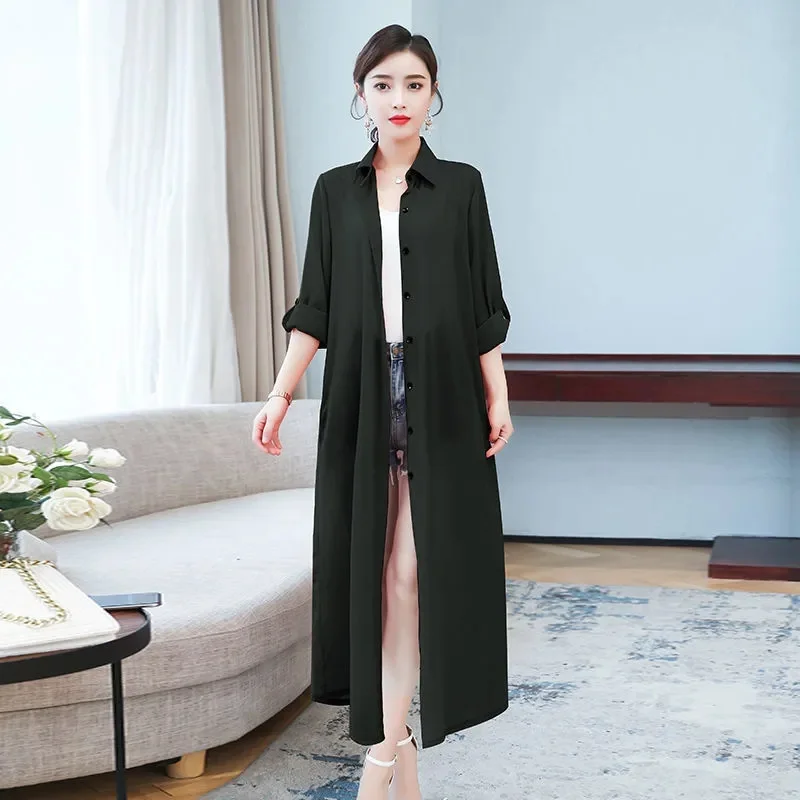 

Элитные женские солнцезащитные жакеты 2026: Новинка, длинный летний тонкий кардиган из шифона больших размеров, женская солнцезащитная одежда, топ