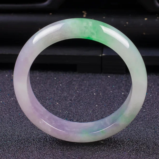 

Green Purple Jade Bangle Women Healing Gemstone Fine Jewelry Genuine Myanmar Jadeite Grade A Burma Jade Bangle Tricolor Bracelet
