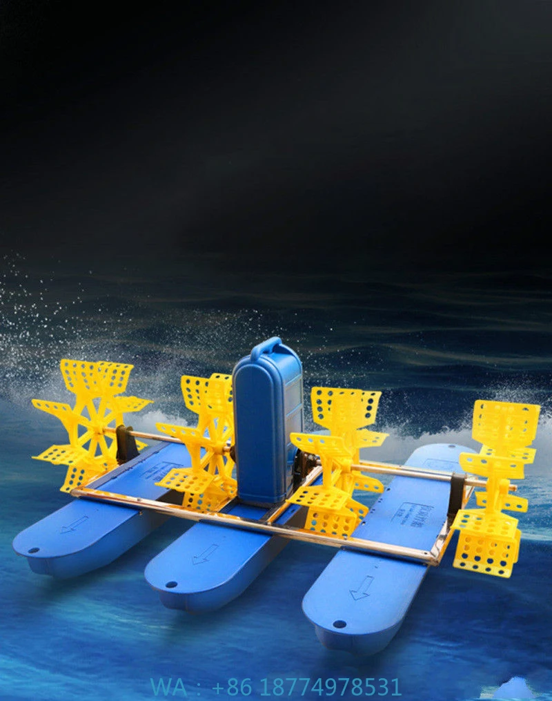 

r Oxygenation Water Pump for Fish Pond SystemAC DC Hybrid 6Impeller Solar Power Paddle Wheel Aerator Sola