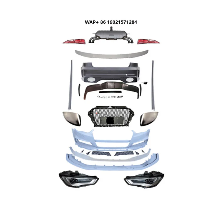 

Auto Parts RS Style Bumper Body Kits Front Lip Diffuser Side Skirts Headlights Taillights Bumper Body Kit for A3 2013-2016