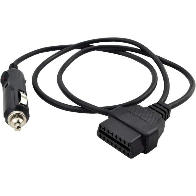 OBD2 Female To Cigarette Lighter Power Cable 0.5m 1m Dual 12V ECU Memory Saver 3A Fuse LED Indicator Car Power Supply Adapter